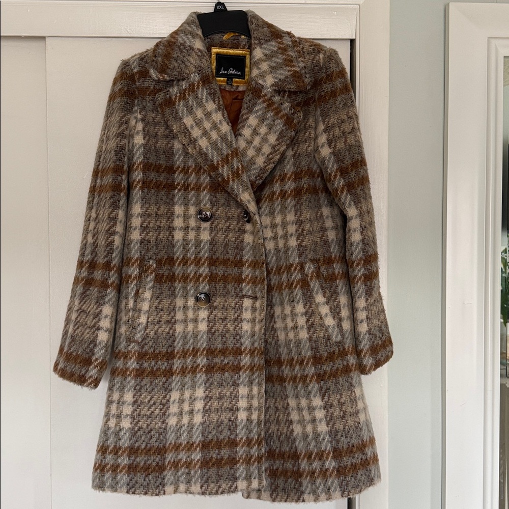 Sam Edelman Multicolor Houndstooth Coat / missing one button